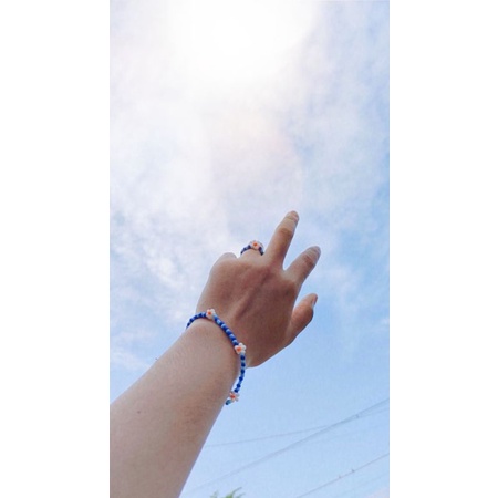 Kpop Idol Beads Bracelet | gelang manik Kpop | Flower Bracelet and ring set Kpop