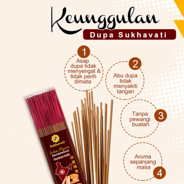 Dupa / Hio Wangi Alami Cendana India Sukhavati Stick Putih 39cm @400gr