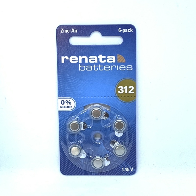 ORIGINAL RENATA 312 LR41 AG3 BATERAI ALAT BANTU DENGAR 6 PCS