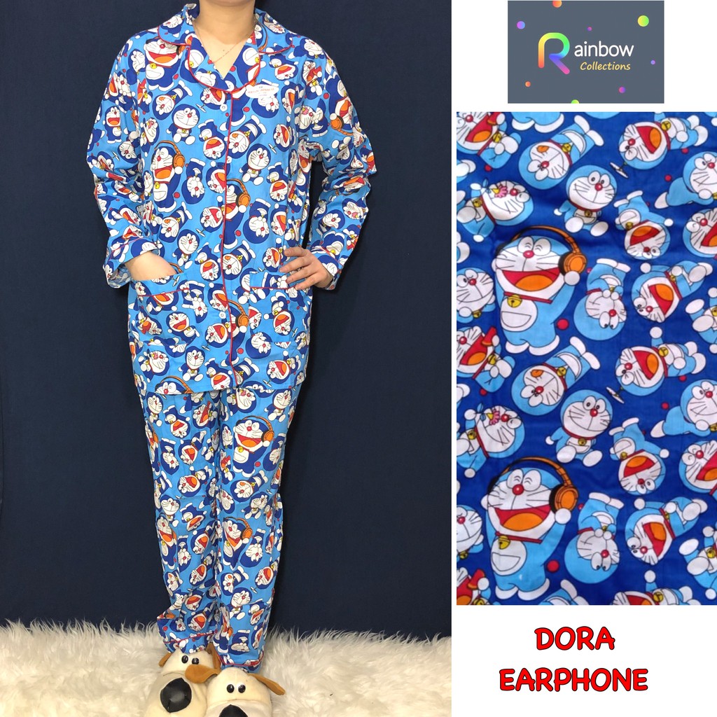 Piyama dewasa PP XL celana panjang baju panjng,motif WHITE CAT/MARIE/TEDDY/PANDA/TSUM TSUM/SPONGEBOB