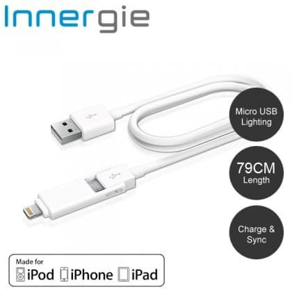 Innergie MagiCable Duo with Lightning Connector 2-in-1 USB Charging