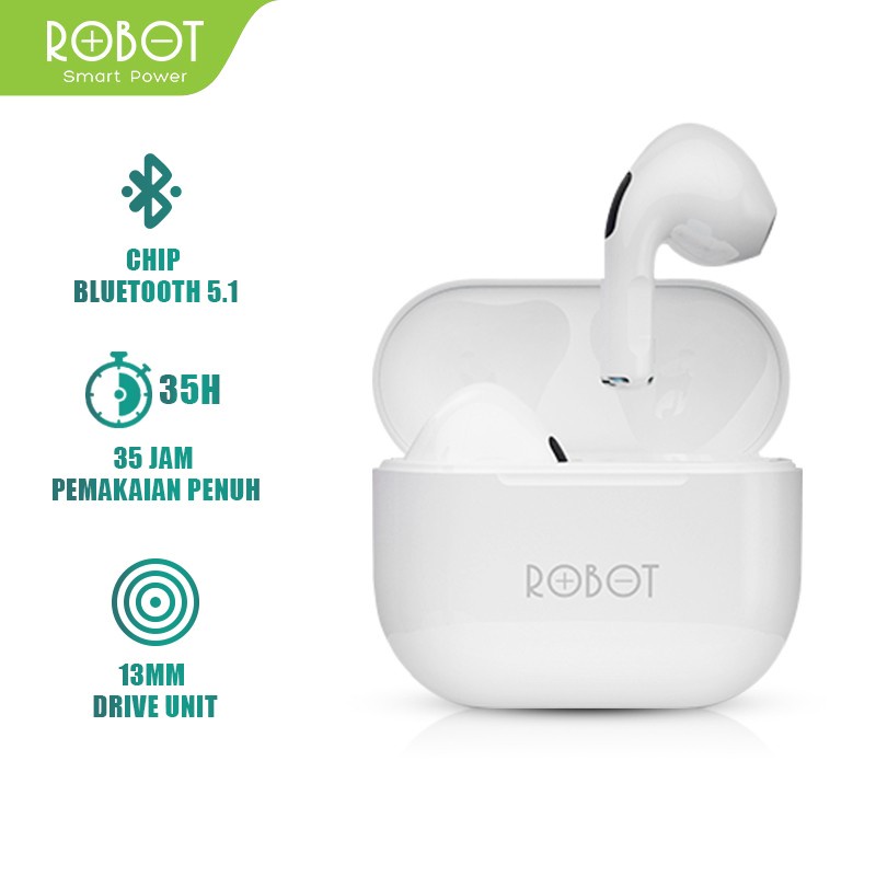 Robot Wireless Earphone Airbuds T50 Original TWS Bluetooth