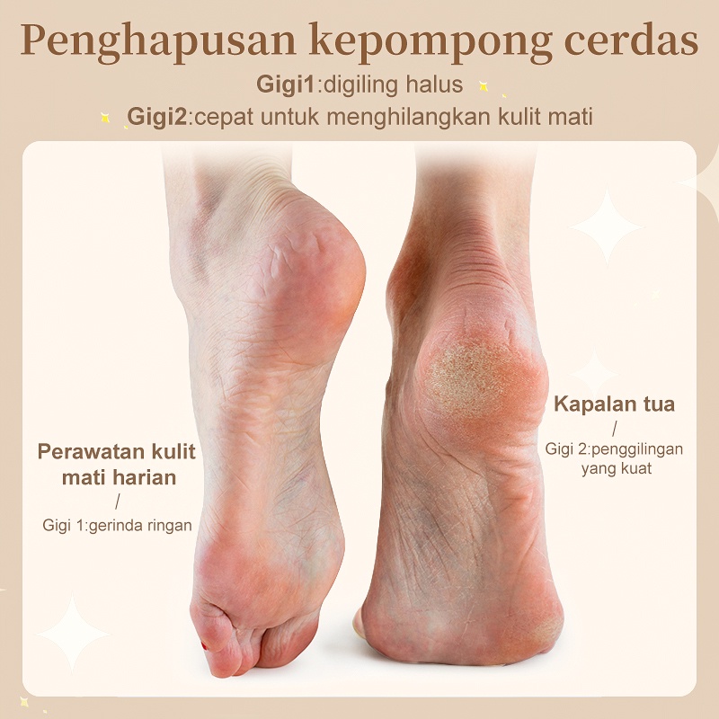 Amazefan Alat Penghalus Kaki Elektrik Pengelupasan pembersih Kulit Untuk Menghilangkan Kulit Mati Kapalan Tumit Alat Amplas Pedicure Menicure Callus Remover Kelupas perawatan kaki Portable Mesin Penghalus Tumit Kaki kikir pengkilap kuku menicure pedicure