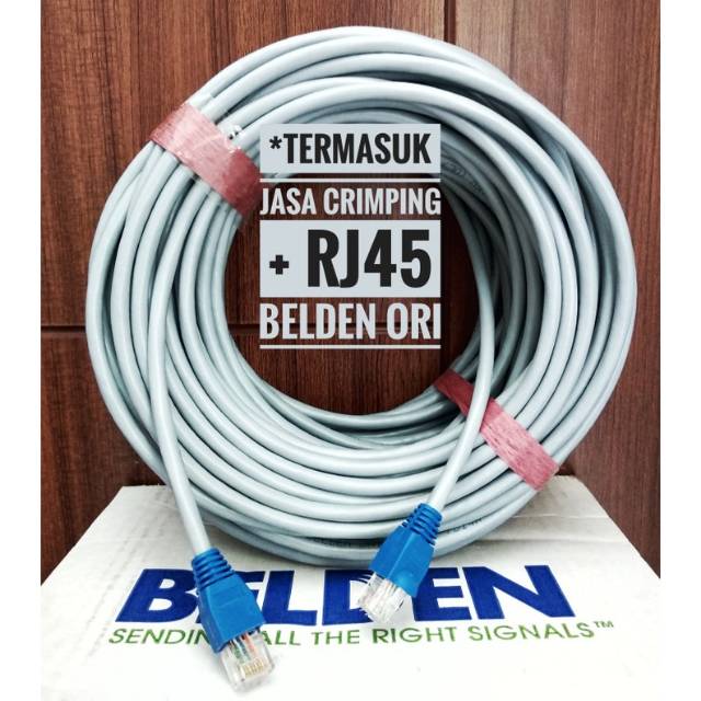 Belden Kabel Lan 3 meter UTP Cat6 siap pakai sudah dicrimping rj45 Belden 7814A Abu abu