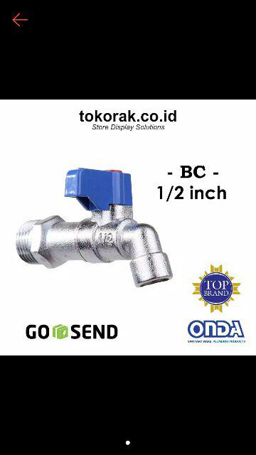 Kran Air Onda Bc 1/2 Biru Keran Cebol Tembok Cuci Tangan Putar