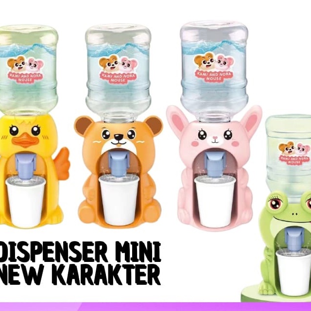 VS BG - Dispenser Mini Galon Portable Anak Air Minum Karakter Kodok Keropi Katak Bebek Dispenser Anak