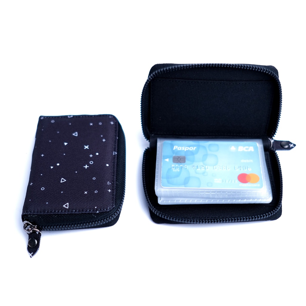 Dompet Card Holder Wallet Mini Resleting Tempat Kartu Atm Emas Antam 24 Slot