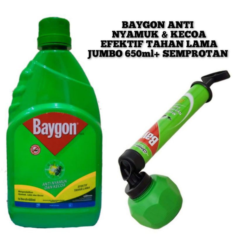 BAYGON ANTI NYAMUK & KECOA  JUMBO 650ml+SEMPROTAN