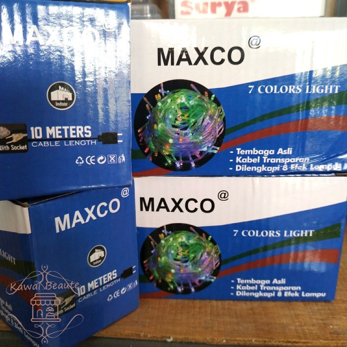 Maxco LED Tumblr/Lampu Hias 7 Warna + Colokan Sambungan, Panjang 10m