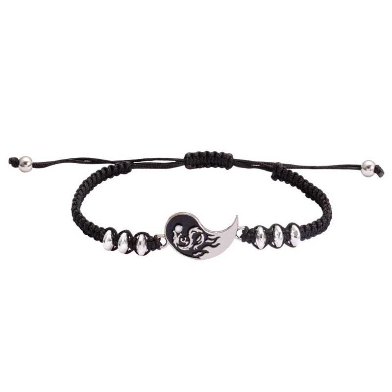Fancyqube Gelang Rantai Liontin Yin Yang Bahan Alloy Dapat Disesuaikan Untuk Pasangan