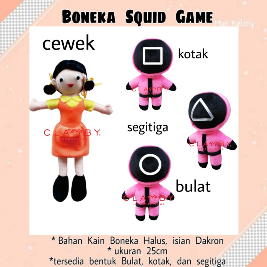 Boneka Squid Game Kotak Segitiga | Boneka Aksesoris | Mainan Rumah