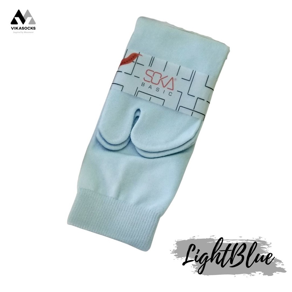 Kaos Kaki Soka Jempol Basic Wanita Hijab Muslimah Size M Pendek Warna Polos-M-LightBlue|BiruMuda