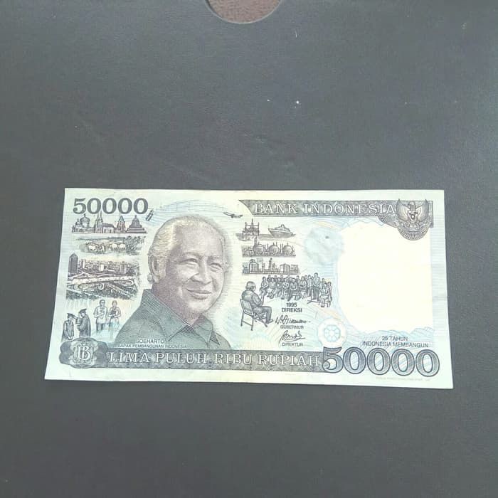 Uang Kertas Kuno 50000 Rupiah Soeharto Uang Lama 50ribu Suharto Mesem