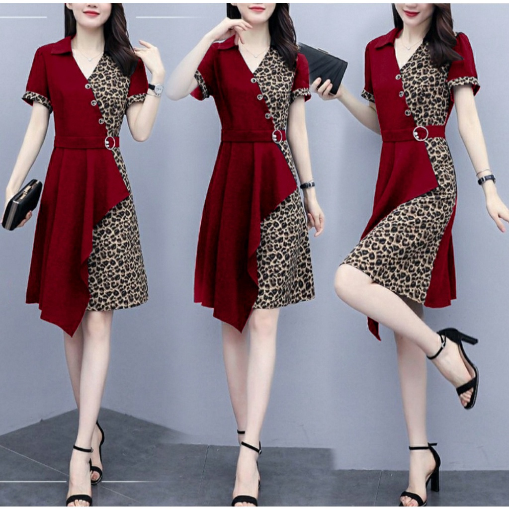 FWG - DRESS LEOFI / DRESS KOREAN STYLE / DRESS / BAJU DRESS KONDANGAN / DRESS WANITA DEWASA