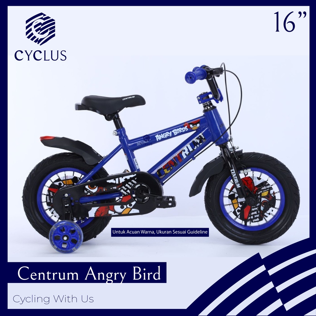 Sepeda Anak BMX Centrum Angry Bird 16 Inch 3520 - 3 Lampu Musik Ban Besar