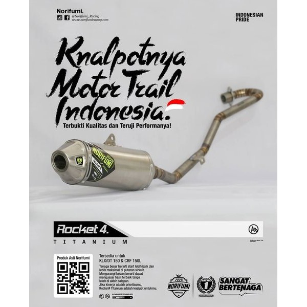 KNALPOT NORIFUMI ORI ROCKET 4 TITANIUM BORE UP CRF 150 L