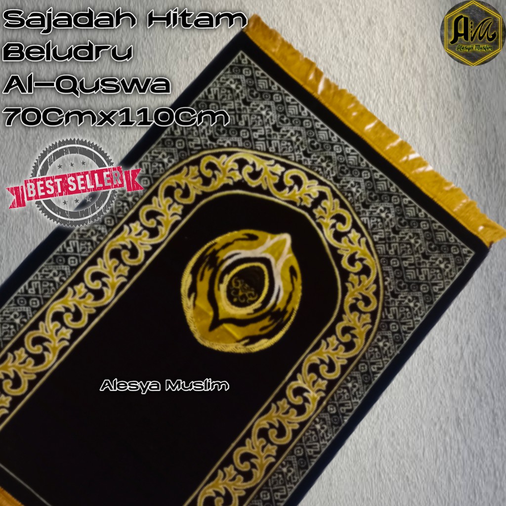 Sajadah Kiswah Mekah Hitam Beludru/Harga Grosir/Best Seller