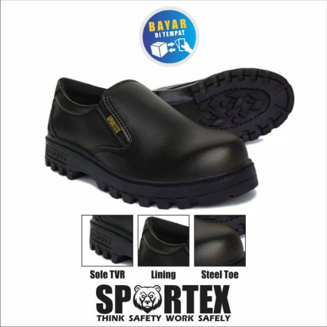 Sepatu Safety PRIA Ujung Besi Type SLIPON by sportex bandung