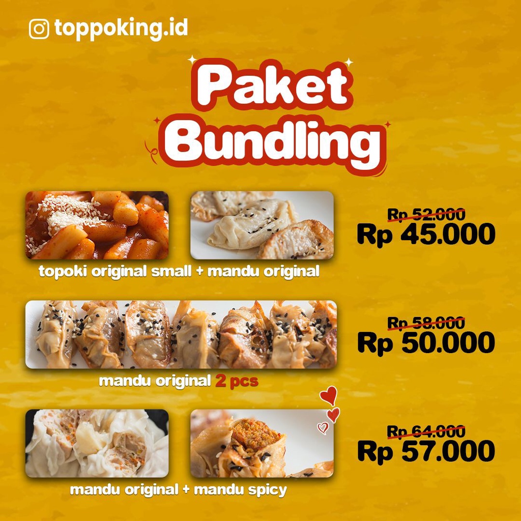 

PROMO PAKET BUNDLING / TOPPOKI / MANDU / HALAL KOREAN FOOD