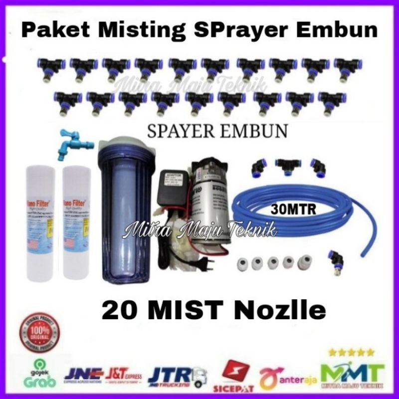 Mesin Kabut Embun Walet Lengkap Set 20 Nozzle Sprayer Misting Kabut Hy