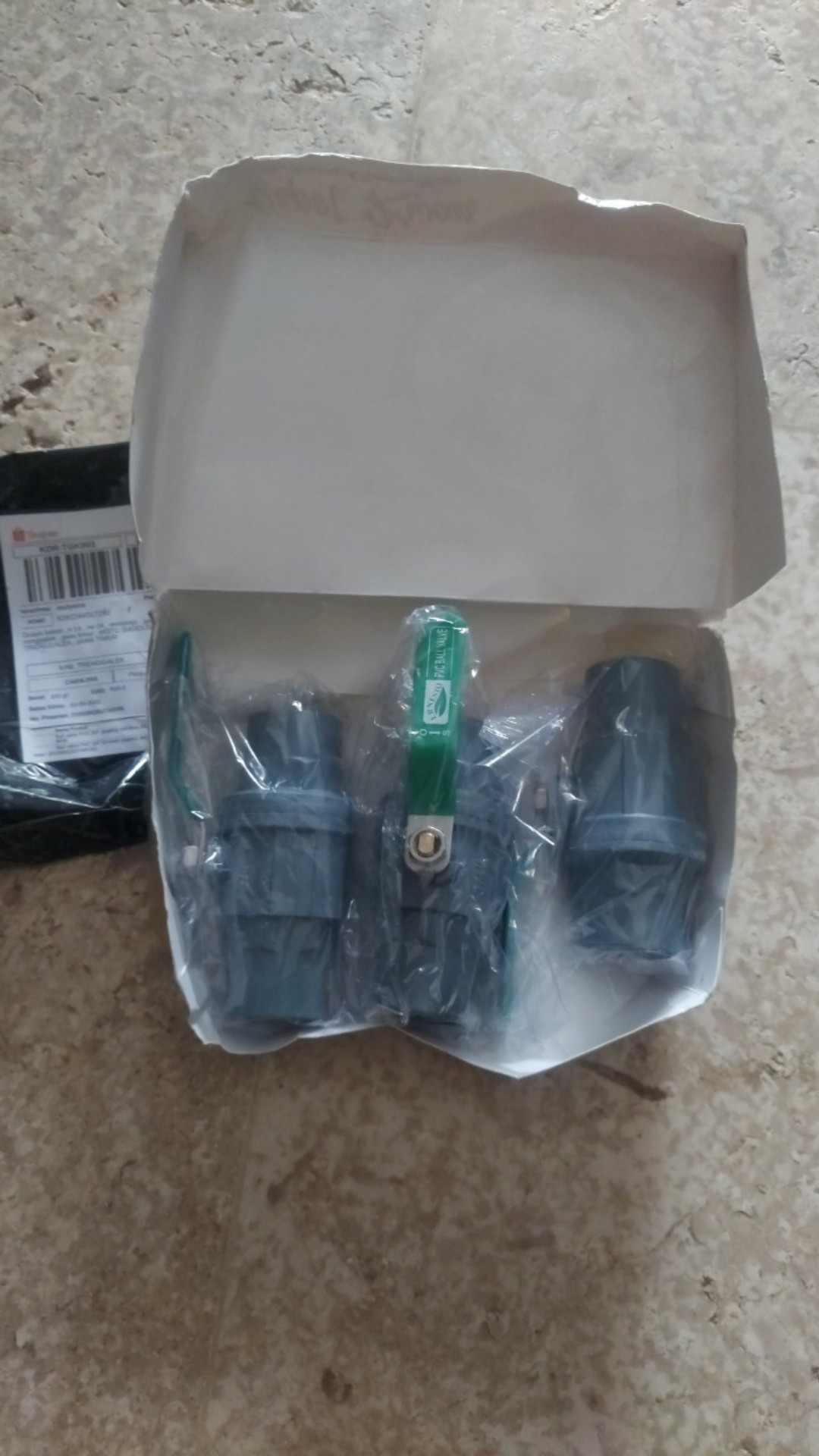 Ball Valve Pvc 3/4 Gagang Stainless  Dilapisi Karet Mdn