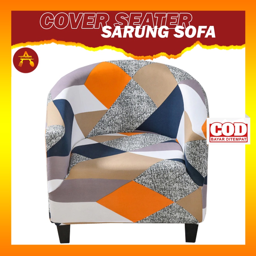 Cover Sarung Kursi Kain Penutup Sofa 1/2/3/4 Seater RUBIX Bahan Lembut Bonus 1 Buah Sarban