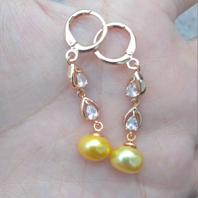 ( 079 ) Anting Panjang Mutiara Air Tawar Asli Lombok