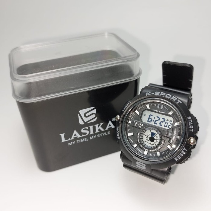 Water Resist Jam Tangan Digital Lasika Type 7136 Series Hitam Free Box Premium