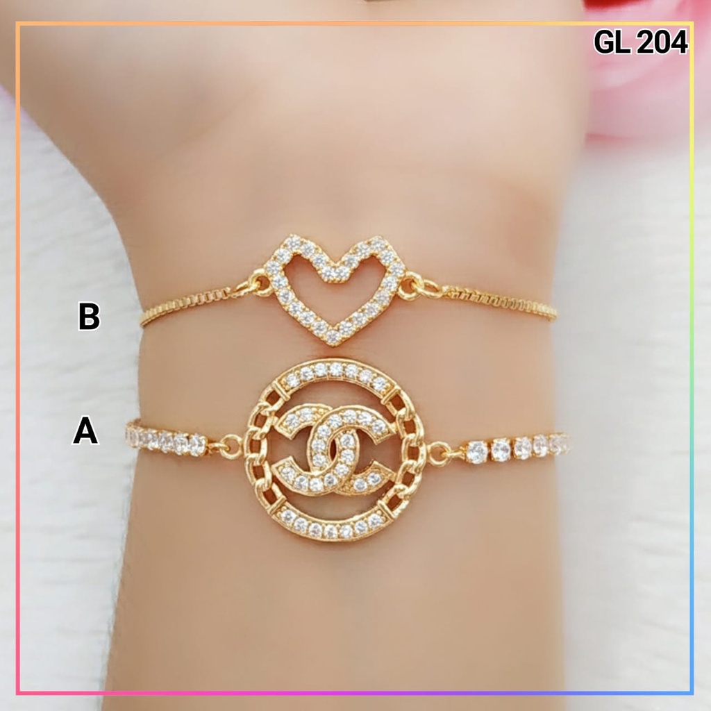 Gelang xuping gelang dewasa serut love cantik perhiasan wanita lapis emas gold GL 204