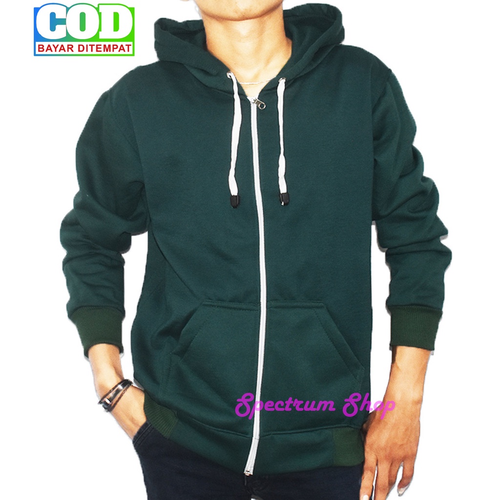 Jaket Sweater Polos Hoodie ZIPPER ukuran S M L XL XXL dewasa