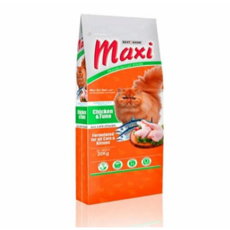 GOSEND Makanan kucing MAXI chiken&amp;tuna repack 20kg