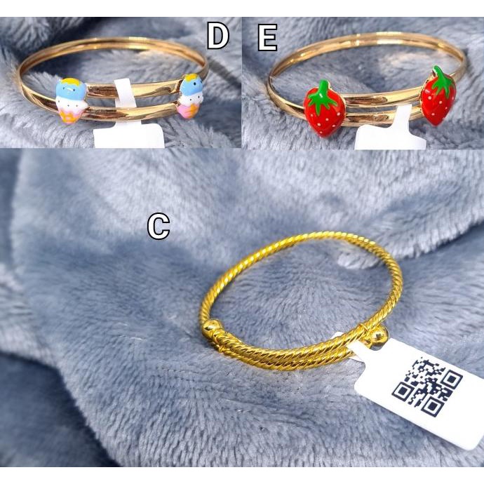 Gelang emas bayi baby emas kuning 700 kadar 16 K