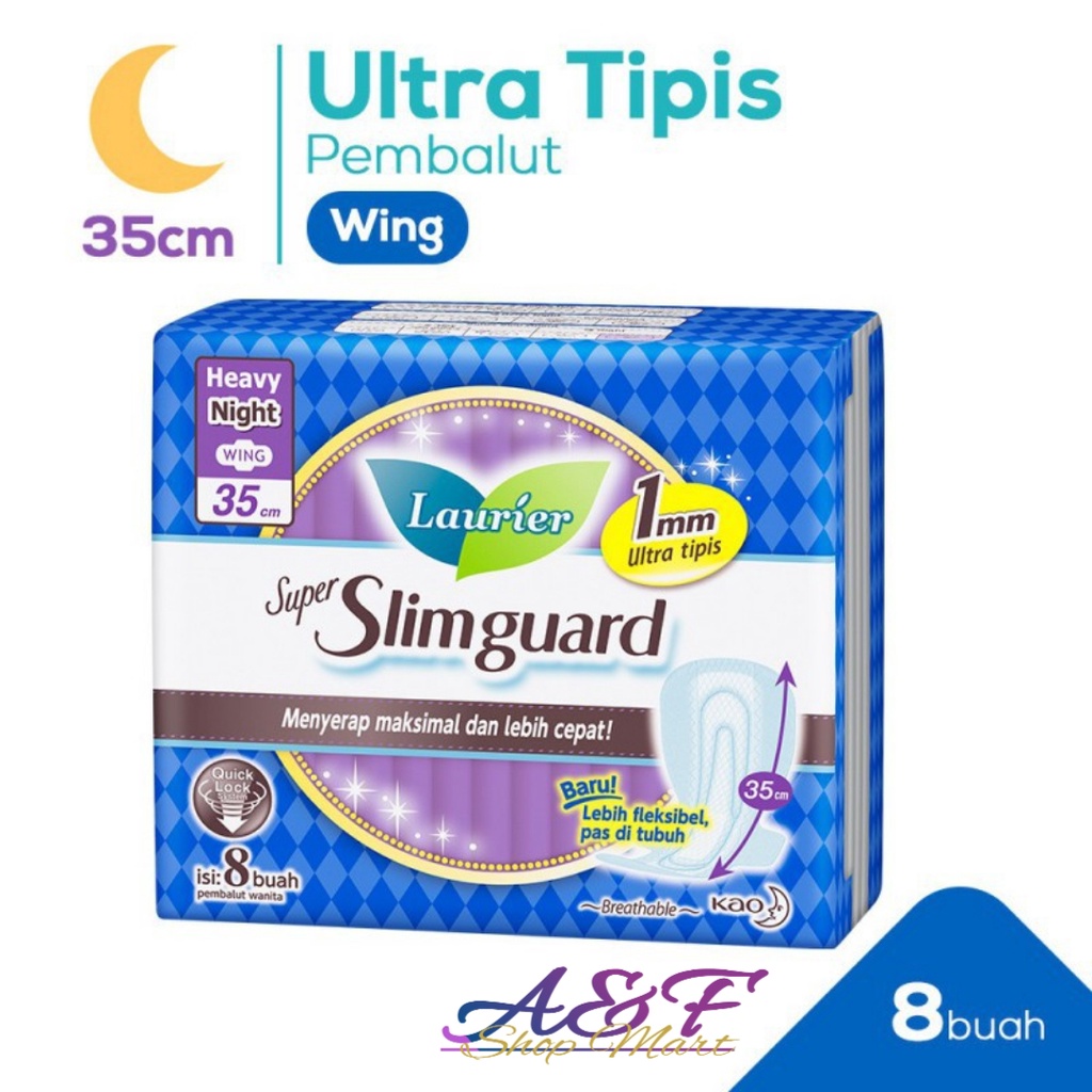 Laurier Pembalut Super Slimguard Night Wing 35cm 8s