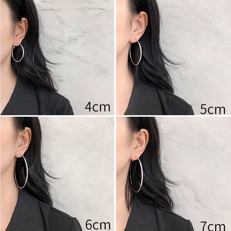 Anting hoop Besar Klasik Simple Untuk Wanita Korea