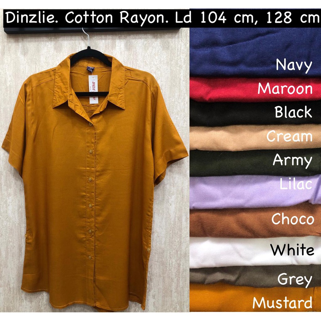 KEMEJA POLOS WANITA LENGAN PENDEK BAHAN KATUN COTTON RAYON MURAH TERLARIS BEST SELLER