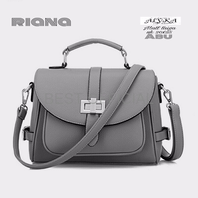 PROMO 7.7 - TAS SELEMPANG WANITA RIANA KULIT UKURAN 27x18x10 CM | TAS BAHU WANITA MERAH, ABU, KREM, COKLAT, HITAM | TAS SELEMPANG WANITA KULIAH, KERJA, TRAVELLING | SOPHIE FAIRIESE T3036P3 ESMONIA LOPPER HARDWARE GOLD ORIGINAL SERI E1416 U2