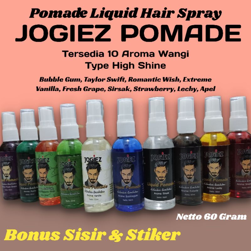 Paket 15 Pcs Liquid Pomade Oil Based Cair Minyak Rambut Pomade Cair Pomade Spray Cair Jogiez