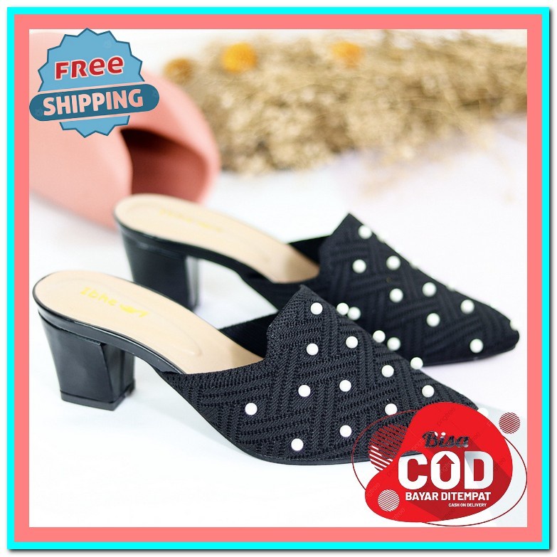 Sendal Hak Tahu Wanita Kaca Murah Import Heels Kekinian Kondangan Terbaru Herdian Namira 05 Sandal H