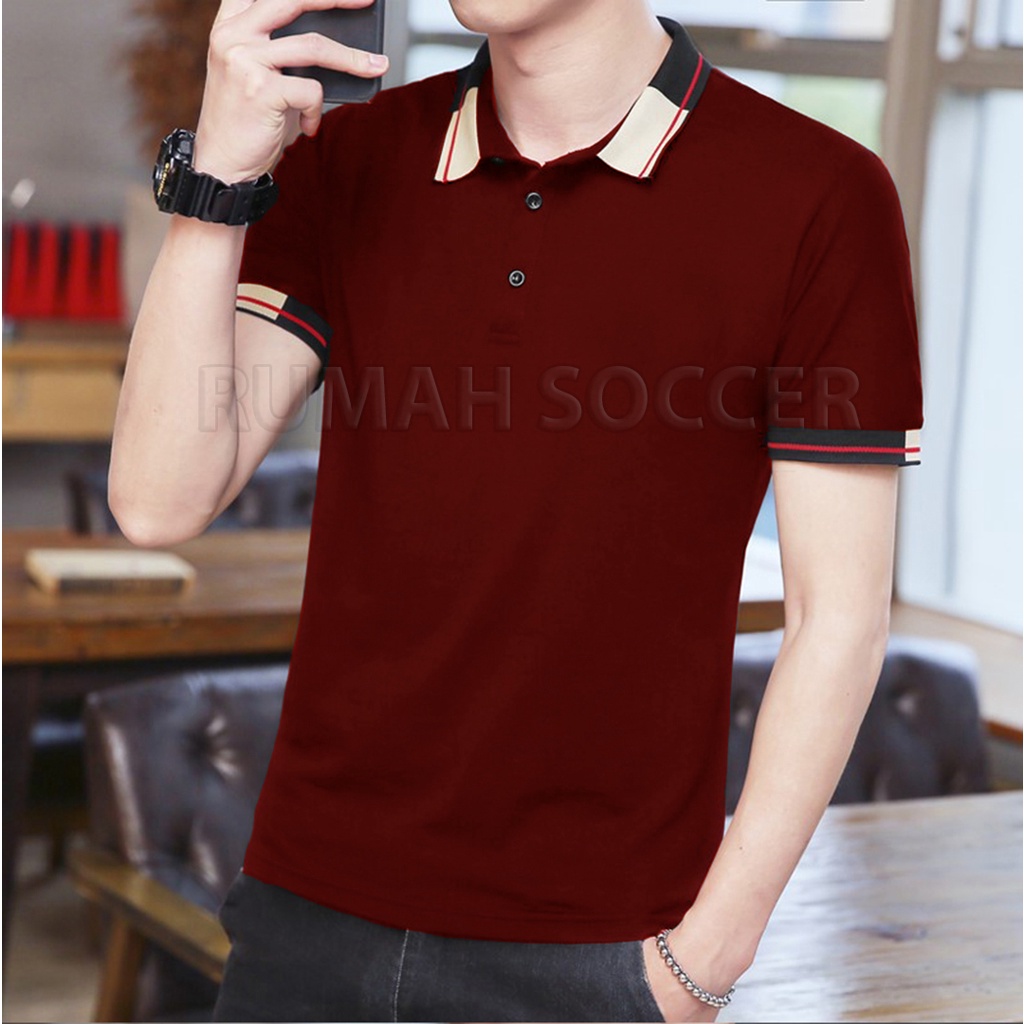 Kaos Pria Formal Lengan Pendek Polo Shirt ALTRON Bahan Katun Polos Kerah Keren