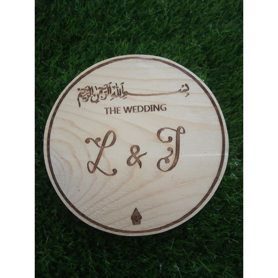 Grafir Nama Mahar Kayu Bulat Diameter 15cm