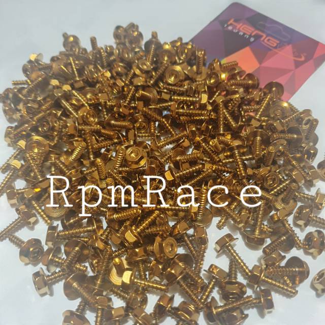 Baut Sekrup Probolt Body Heng Gold non flowers 1pc Buat Honda Matic Beat Vario Vario 125 Scopy Dll