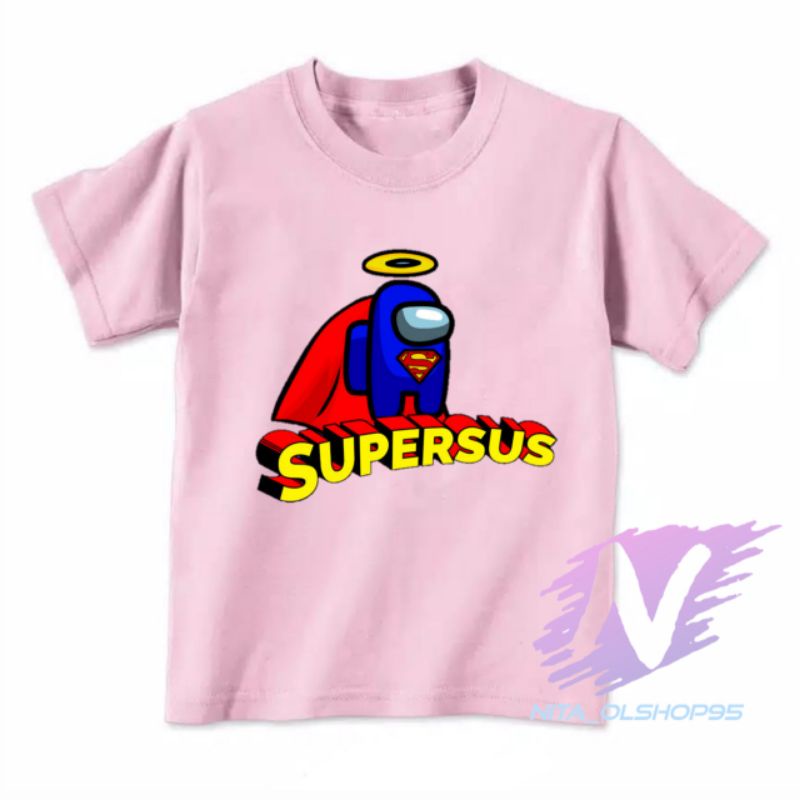 kaos anak supersus superman kaos among us