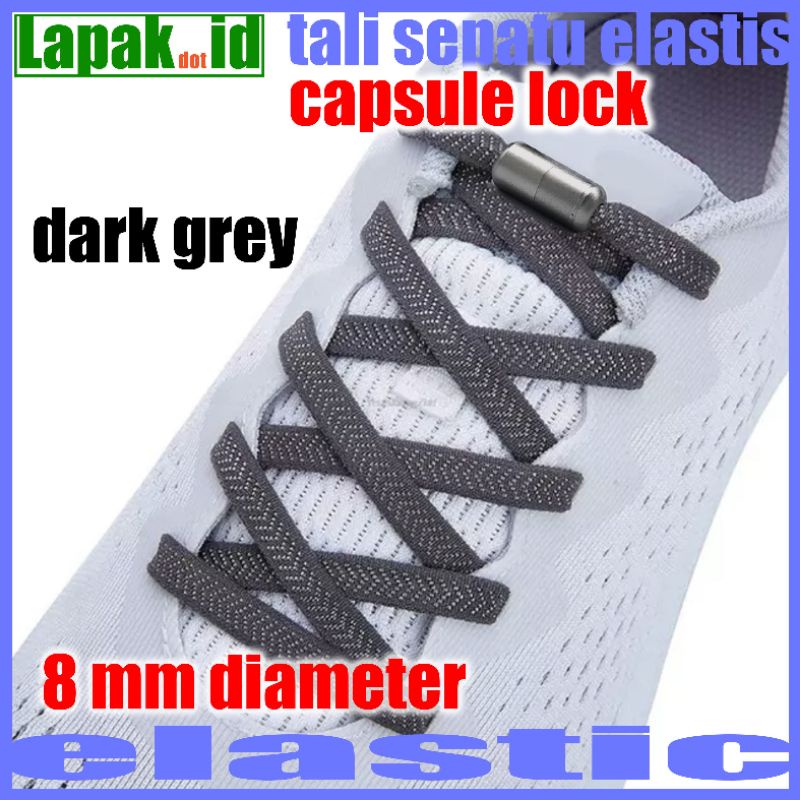 elastic shoelace model flat lebar dengan color lock capsule