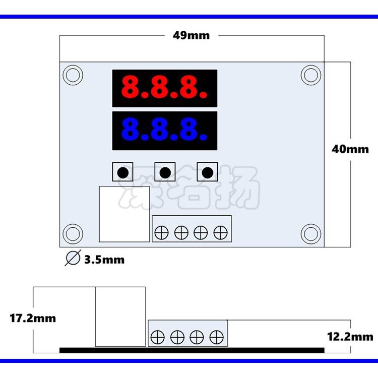 Thermostat controller W1209S digital dual display (2072)