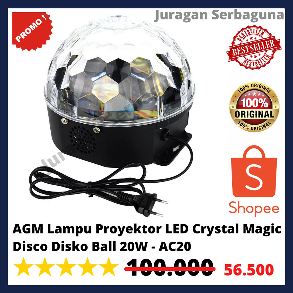 AGM Lampu Proyektor LED Crystal Magic Disco Disko Ball 20W - AC20