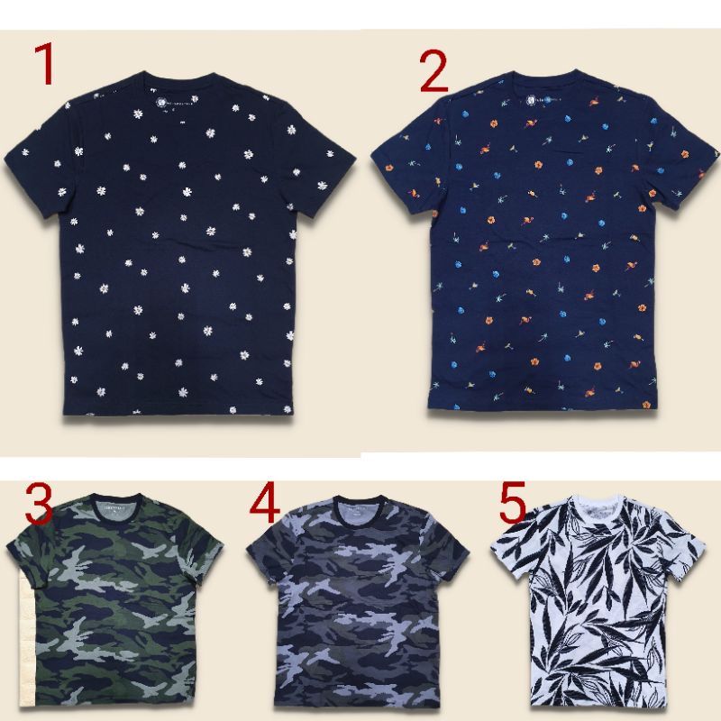 Kaos Original Pria Motif Bunga Camo