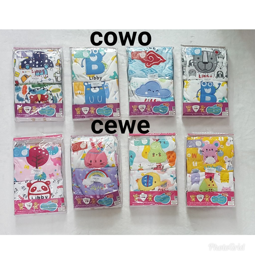 2 setel-Libby baju oblong pendek celana panjang cowo&amp;cewe usia 6-9,9-12,12-18,18-24bulan