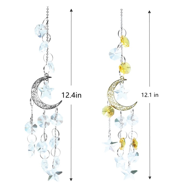 Ornamen Dream Catcher Kristal Bentuk Bulan Matahari Untuk Dekorasi