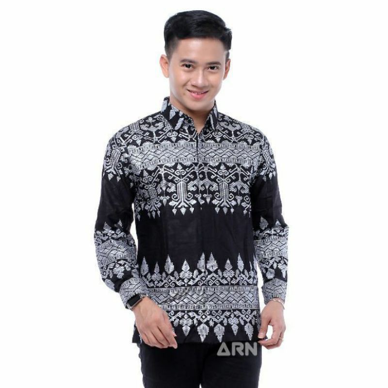 BSWART Batik HRB026 Kenongo Hem Panjang Padi Pekalongan M L XL Batik Pria MURAH Modern Grosir