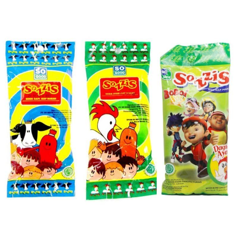 

Sozzis Sosis Ayam/Sapi/BoboiBoy Ayam 3x25gr